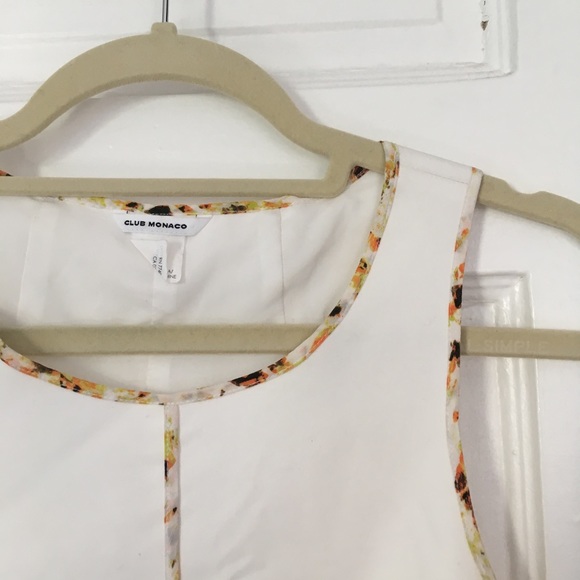 Club Monaco peplum white blouse with floral detail - Picture 2 of 5